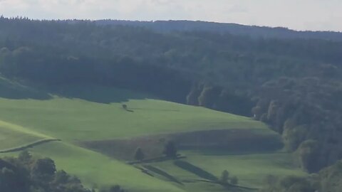 Allgäu im Odenwald /Hessian version of Bavarian Allgäu landscape: the green hills of German Odenwald