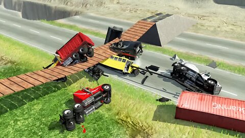 TruckFails | Trucks vs Bridge | BeamNG.Drive |TrucksFails