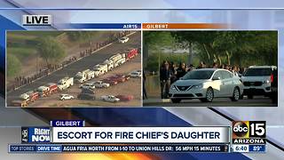 Gilbert fire, police escort late Chief's daughter to school