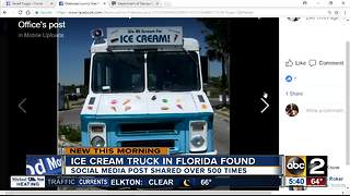 Ice cream truck found thanks to social media