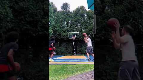 How many tries would this take you? We only needed one! 🏀🔥 #basketball #basketballchallenge