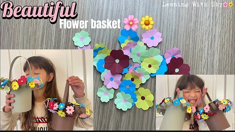 How to make a craft diy paper flower basket 🌼🌸