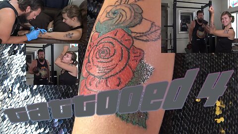 tattooed 4 - Giving my Girl a Big Fat Tattoo of Roses with Color Shading