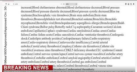 Pfizer Vaccine Documents: 9 Pages Side Effects / Adverse Events: Pfizer Wanted Hidden From Us For 75 Years