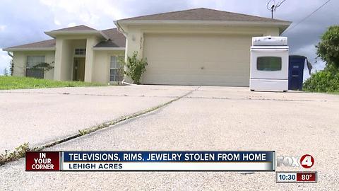 TVs, rims, jewelry stolen from Lehigh Acres home