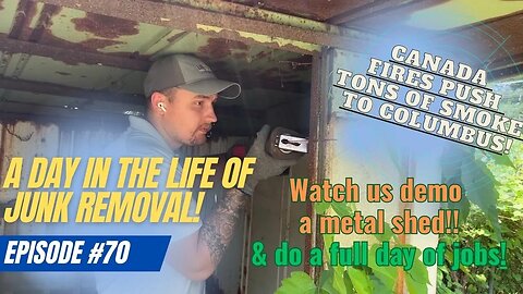 A day in the Junk Removal Life #70! Lots of jobs and bids - Watch us work and demo a metal shed!