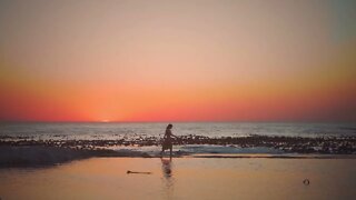 relaxing walk on the beach