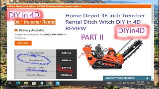 Home Depot 36 Inch Trencher Rental Ditch Witch DIY in 4D REVIEW Part2 FINAL