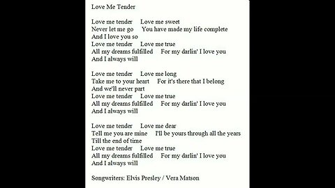 Before 2005 Elvis Presley Love Me Tender version 1 by SRM