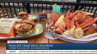 Phillips Crab Deck reopens, offering pickup, delivery, and curbside services