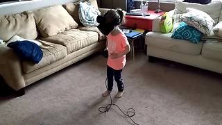 Little girl falls in love with VR experience