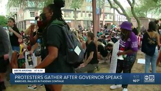 Protesters gather after governor speaks on Floyd's death for first time