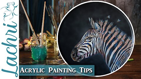 Acrylic Painting Tips - Surreal Zebra & Bee Hive