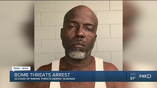 Man arrested for making bomb threats against a local business