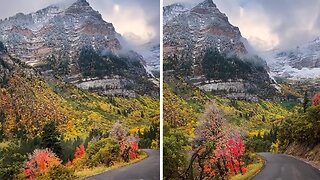 Driving through the mountains in Utah is a mesmerizing scenery