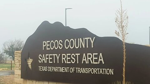 Inside Pecos County Rest Area, Texas.