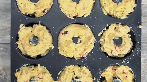 Savory Baked Cranberry Donuts