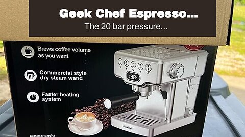 Geek Chef Espresso Machine, 20 Bar Coffee Machine, Fast Heating Automatic, Latte & Cappuccino M...