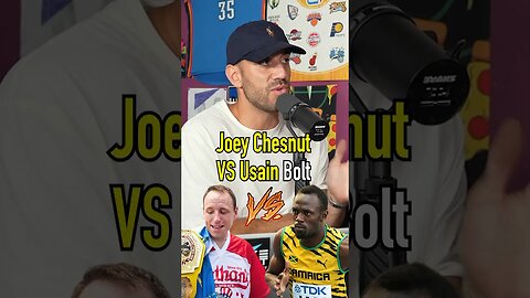JOEY CHESTNUT vs USAIN BOLT!? Who Wins This Crazy Race? #shorts #debate #joeychestnut #usainbolt