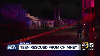 Teen rescued from chimney at Phoenix home