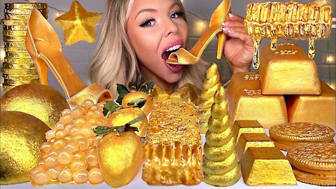 EATING GOLD MADE OUT OF REALISTIC GOLD BUT EATABLE FOODS (MUST WATCH) FUNNY