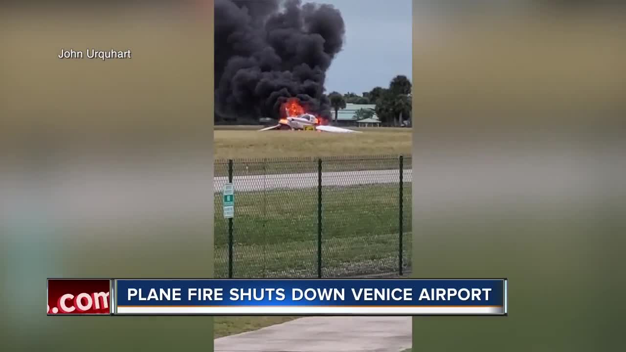 Pilot, passenger safe after exiting fully engulfed aircraft at Venice Airport