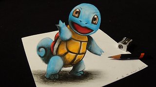 How I Draw a 3D Squirtle, from Pokémon GO