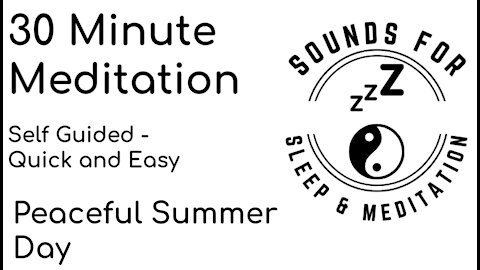 30 minute meditation self guided SUMMER DAY in the woods. Be calm and relax with nature sounds.