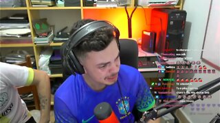 Gago chorando e agradecendo o pessoal da live