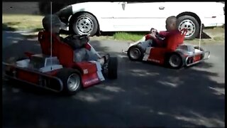 My 2 Oldest grandson's riding electric go carts