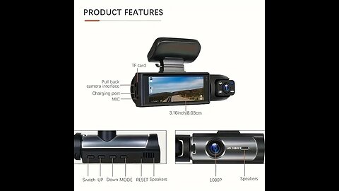 1080P Dual Camera Dash Cam For Cars With IR Night Vision