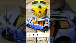 Train VS Volkswagen Tuareg – BeamNG Drive #shorts