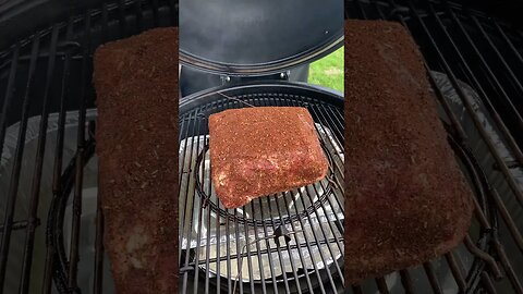 Pork butt is on the smoker!