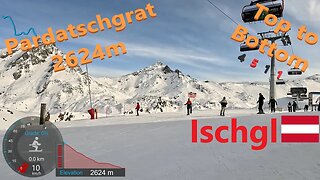 [4K] Skiing Ischgl, Pardatschgratbahn Top to Bottom via Black Skipiste 4, Austria, GoPro HERO11