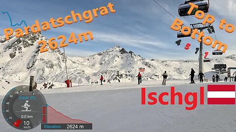 [4K] Skiing Ischgl, Pardatschgratbahn Top to Bottom via Black Skipiste 4, Austria, GoPro HERO11