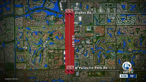 Gas leak stopped after closing traffic on 441 in suburban Boca Raton