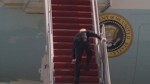 President Biden falls down walking up steps of Air Force One