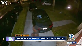 Man captured on video checking for unlocked car doors