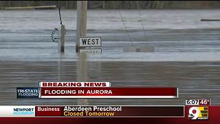 Main streets in Aurora underwater