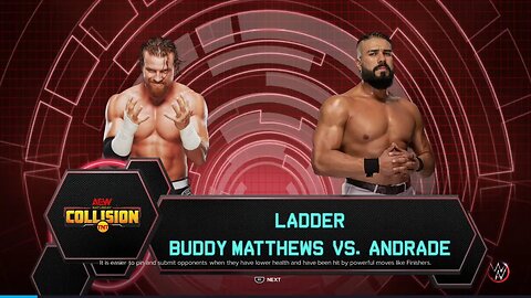 AEW Collision Andrade El Idolo vs Buddy Matthews in a Ladder Match For Andrade's Mask