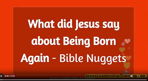 What did Jesus say about Being Born Again