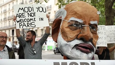 Indian Prime Minister Modi's visit to Paris protested
