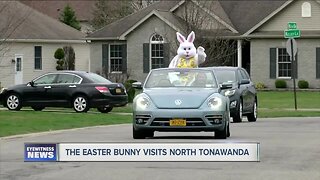 The Easter Bunny makes a socially distant visit to North Tonawanda