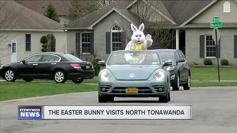 The Easter Bunny makes a socially distant visit to North Tonawanda