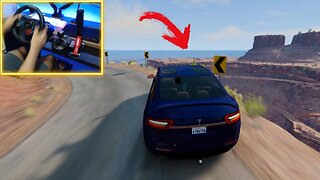 BeamNG Drive | Falling Off Precipice With Tesla