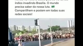 Brasília muitos Índios de juntam aos brasileiros para a manifestação pacífica pela Democracia!
