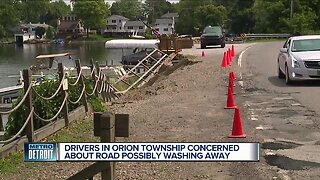 Drivers in Orion Township concerned about road possibly washing away
