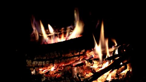Burning Fireplace with Crickets Full HD - Get Snuggly by the Fire