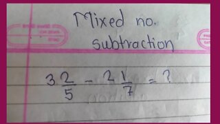 mixed number subtraction// subtraction//#mixednumbers // #6th //mixed number