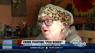 Woman fights porch pirates with "poo boxes"